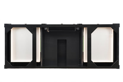 Renovate for Less Atlanta Brittany 60" Single Vanity, Black Onyx, w/ 3 CM Phantome Eclos Top