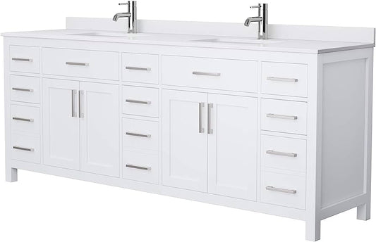 84" Double Beckett Vanity in White - Base Only Wyndham Collection
