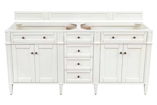 Brittany 72" Double Vanity in Bright White, w/ 3 CM Phantome Eclos Top