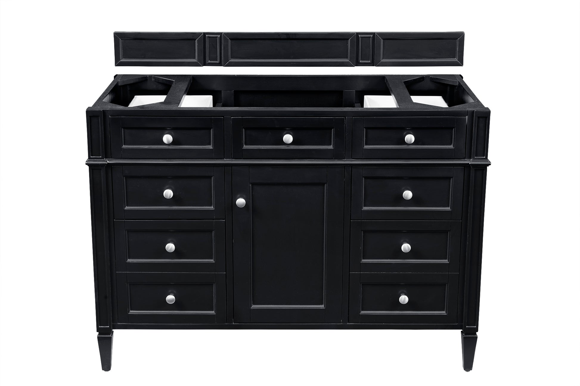 Renovate for Less Atlanta Brittany 48" Single Vanity, Black Onyx, w/ 3 CM Siberian Silestone Top