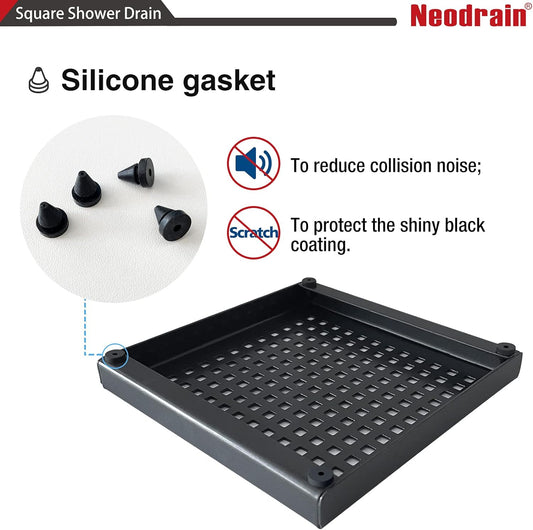 Neodrain 6-Inch Square Shower Drain Neodrain