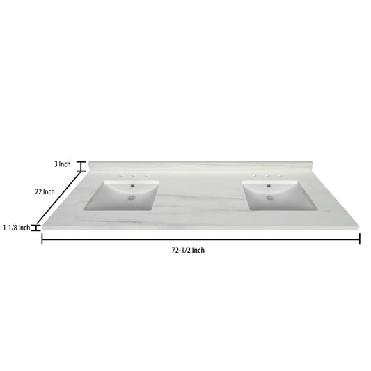 Stock Top 3 CM Woodgrain 72.5 In W x 22 In D Bathroom Vanities Outlet