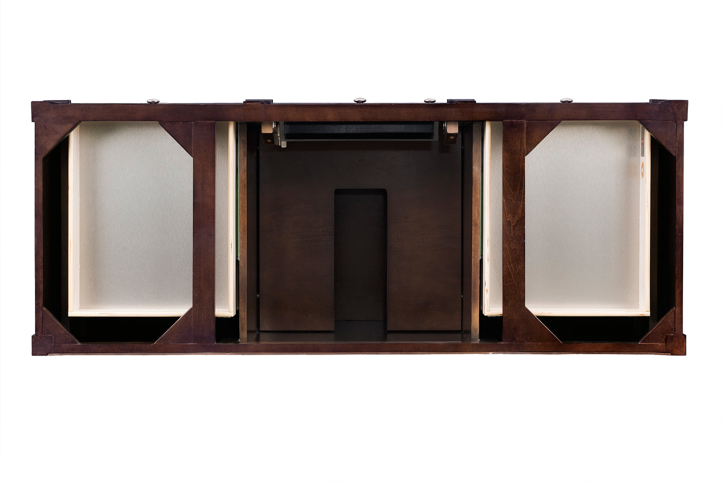 Renovate for Less Atlanta Brittany 60" Single Vanity, Burnished Mahogany w/ 3 CM Ethereal Noctis Silestone Top w/FreePower Wireless Charger