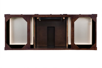 Renovate for Less Atlanta Brittany 60" Single Vanity, Burnished Mahogany w/ 3 CM Ethereal Noctis Silestone Top w/FreePower Wireless Charger