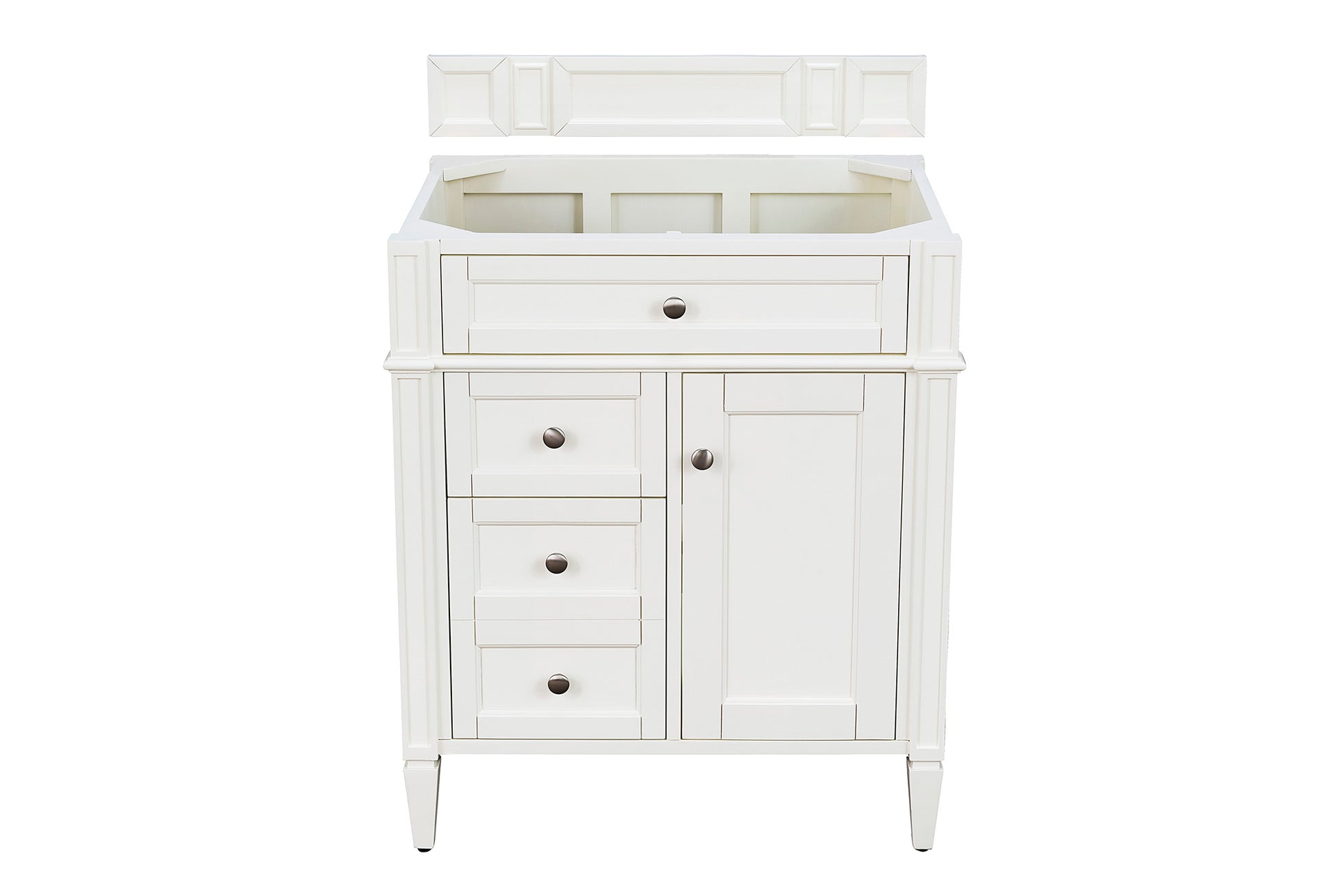 Renovate for Less Atlanta Brittany 30" Single Vanity, Bright White, w/ 3 CM Parisien Bleu Silestone Top