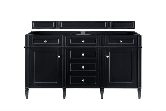 Renovate for Less Atlanta Brittany 60" Double Vanity, Black Onyx w/ 3 CM Charcoal Soapstone Silestone Top