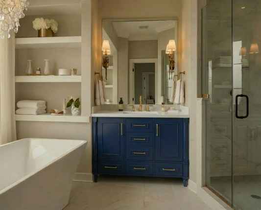 Atlanta 47.5 inch Single or Double Bathroom Vanity in Blue- Cabinet Only