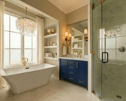Atlanta 47.5 inch Single or Double Bathroom Vanity in Blue- Cabinet Only