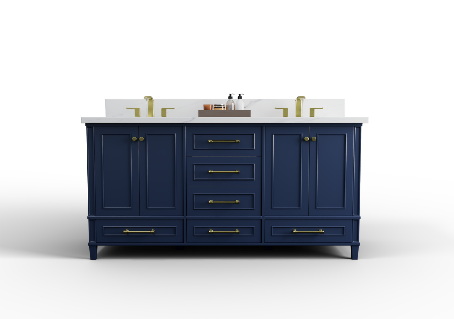 Windsor 71.5 in All Wood Vanity in Navy Blue - Cabinet Only