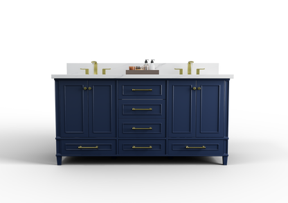 Windsor 71.5 in All Wood Vanity in Navy Blue - Cabinet Only