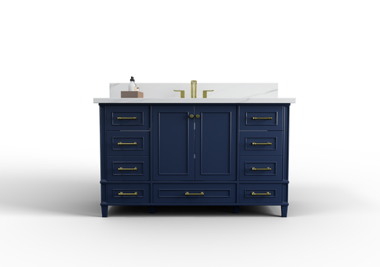 Windsor 47.5 in All Wood Vanity in Navy Blue - Cabinet Only