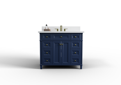 Kensington 41.5 in All Wood Vanity in Navy Blue - Cabinet Only ER VANITIES