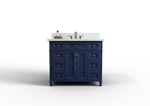 Load image into Gallery viewer, Kensington 41.5 in All Wood Vanity in Navy Blue - Cabinet Only ER VANITIES