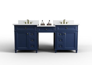 Kensington 84 in All Wood Vanity in Navy Blue - Cabinet Only ER VANITIES