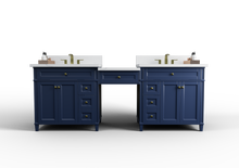 Load image into Gallery viewer, Kensington 96 inch All Wood Vanity in Navy Blue - Cabinet Only ER VANITIES