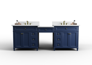 Kensington 96 inch All Wood Vanity in Navy Blue - Cabinet Only ER VANITIES