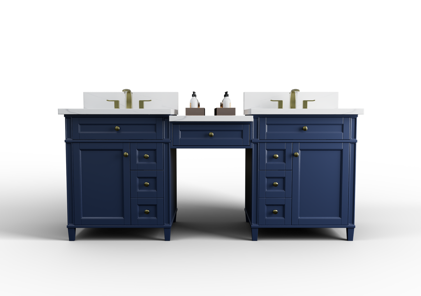Kensington 84 in All Wood Vanity in Navy Blue - Cabinet Only