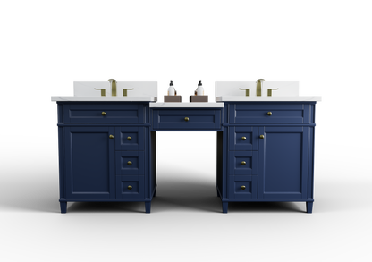 Kensington 84 in All Wood Vanity in Navy Blue - Cabinet Only