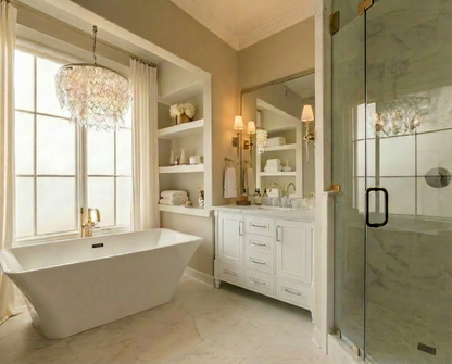 Atlanta 47.5 inch Single or Double Bathroom Vanity in White- Cabinet Only