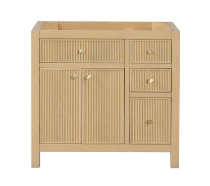 Bristol 35.5 in. All Wood Vanity in Natural White Ash - Cabinet Only