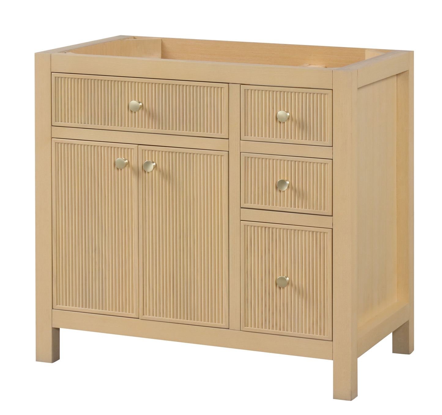 Bristol 35.5 in. All Wood Vanity in Natural White Ash - Cabinet Only