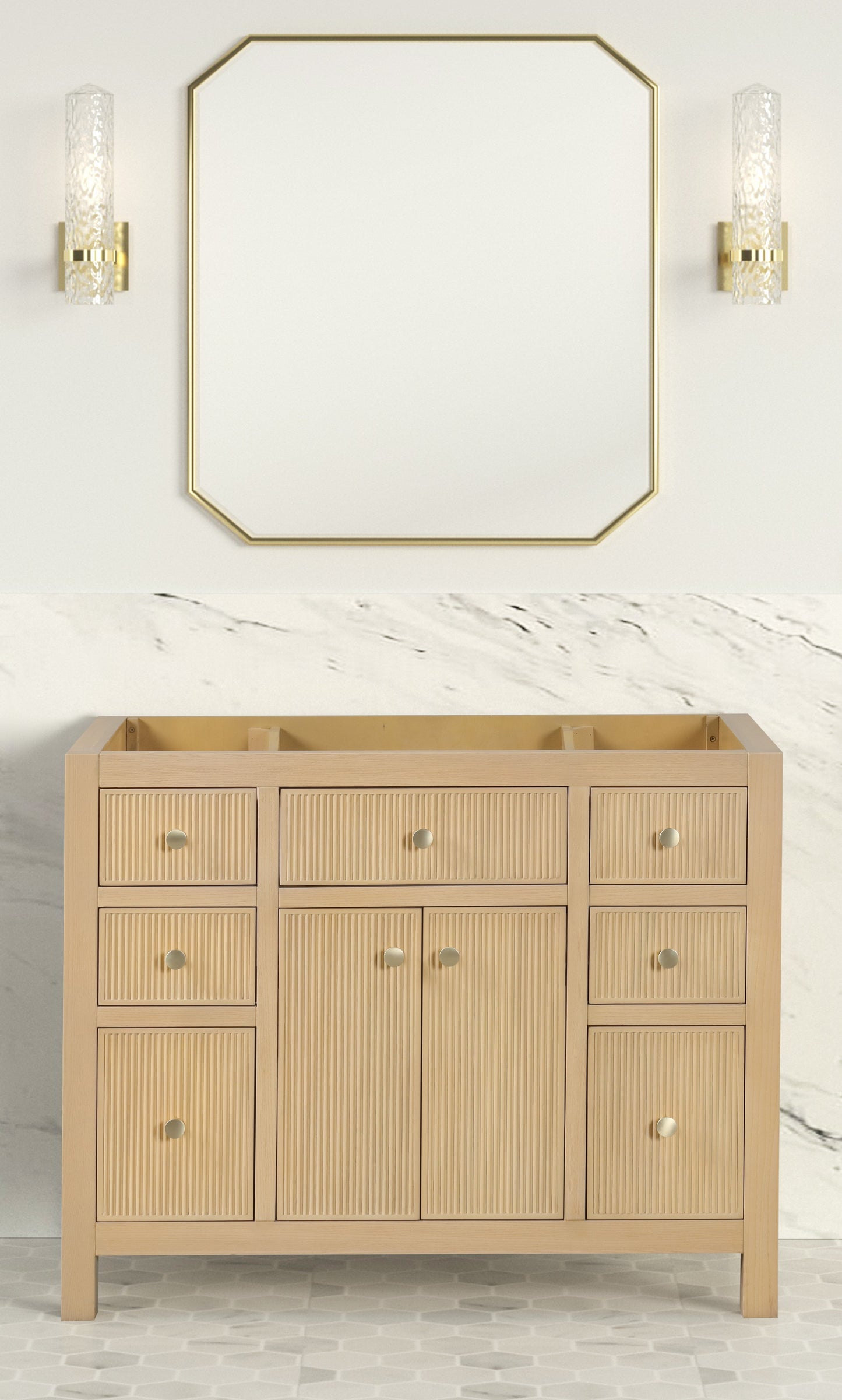 Bristol 41.5 in. All Wood Vanity in Natural White Ash - Cabinet Only
