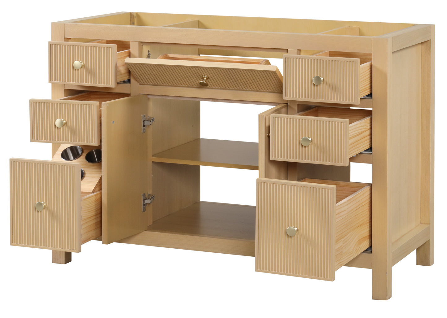 Bristol 47.5 in. All Wood Vanity in Natural White Ash - Cabinet Only