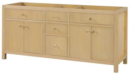 Bristol 71.5 in. Double Sink All Wood Vanity in Natural White Ash - Cabinet Only