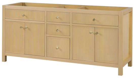 Bristol 71.5 in. Double Sink All Wood Vanity in Natural White Ash - Cabinet Only