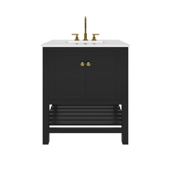 Nearmé Dallas 29.5 Inch Bathroom Vanity in Black- Cabinet Only