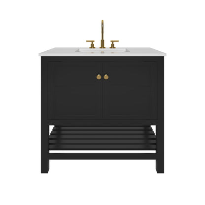 Nearmé Dallas 35.5 Inch Bathroom Vanity in Black- Cabinet Only Nearmé