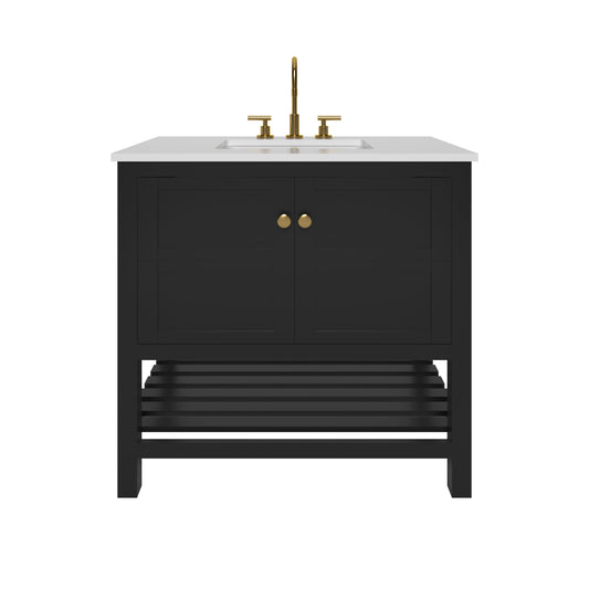 Nearmé Dallas 35.5 Inch Bathroom Vanity in Black- Cabinet Only Nearmé