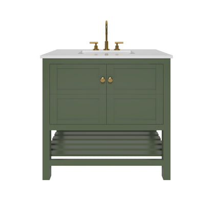 Nearmé Dallas 35.5 Inch Bathroom Vanity in Sage- Cabinet Only Nearmé