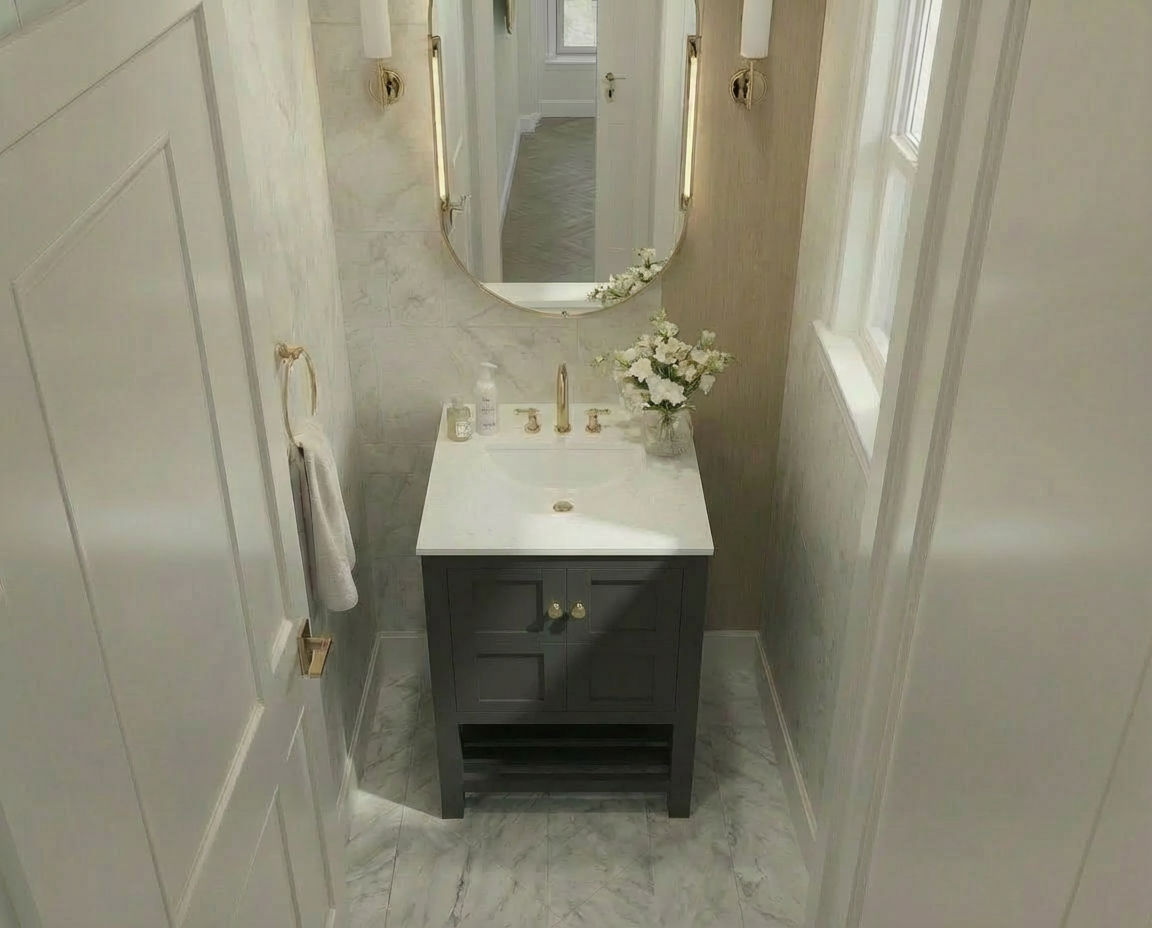 Nearmé Dallas 23.5 Inch Bathroom Vanity in Black- Cabinet Only