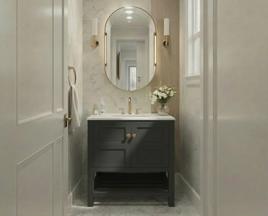 Nearmé Dallas 29.5 Inch Bathroom Vanity in Black- Cabinet Only