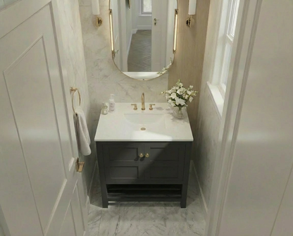 Nearmé Dallas 29.5 Inch Bathroom Vanity in Black- Cabinet Only