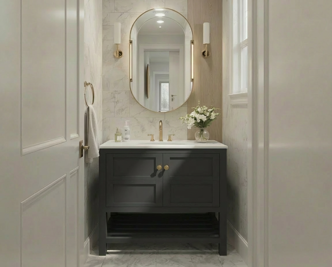 Nearmé Dallas 35.5 Inch Bathroom Vanity in Black- Cabinet Only