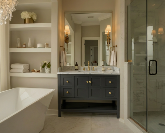 Nearmé Dallas 47.5 Inch Bathroom Vanity in Black - Cabinet Only