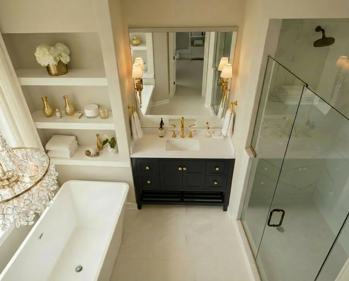 Nearmé Dallas 47.5 Inch Bathroom Vanity in Black - Cabinet Only