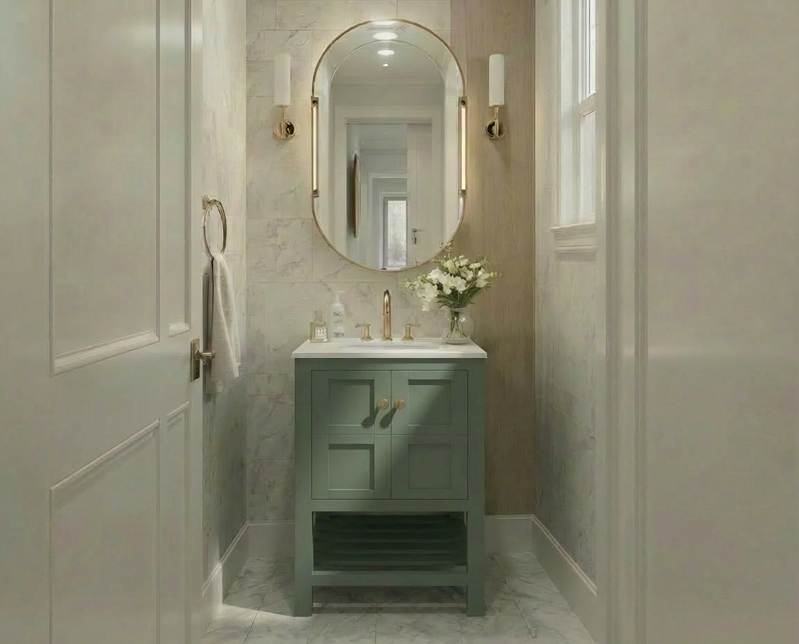 Nearmé Dallas 23.5 Inch Bathroom Vanity in Sage- Cabinet Only