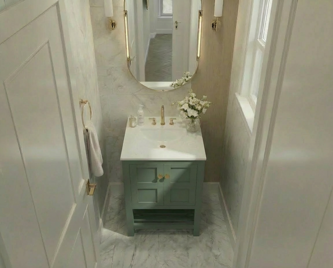 Nearmé Dallas 23.5 Inch Bathroom Vanity in Sage- Cabinet Only