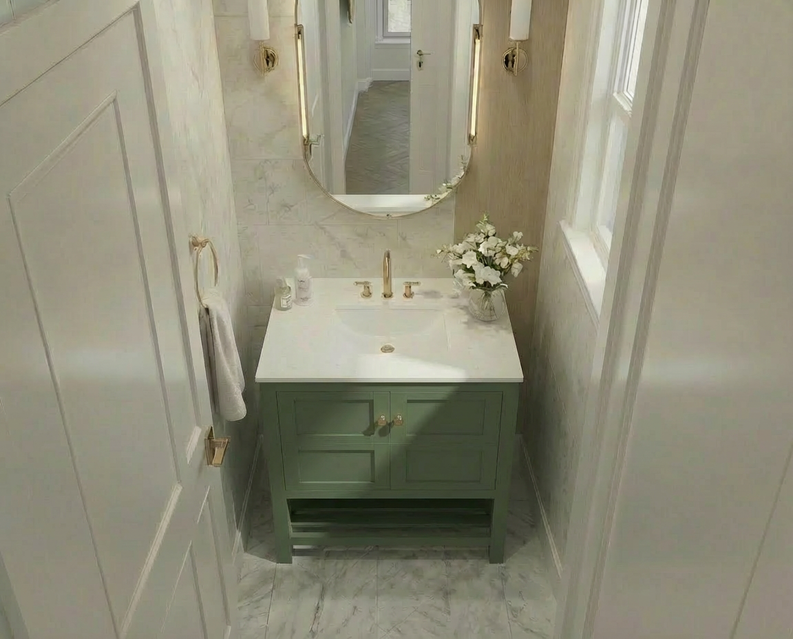 Nearmé Dallas 29.5 Inch Bathroom Vanity in Sage- Cabinet Only