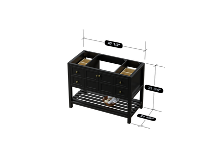 Nearmé Dallas 47.5 Inch Bathroom Vanity in Black - Cabinet Only