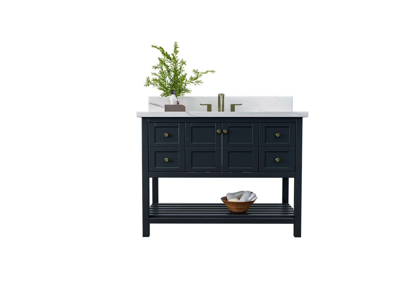 Nearmé Dallas 47.5 Inch Bathroom Vanity in Black - Cabinet Only