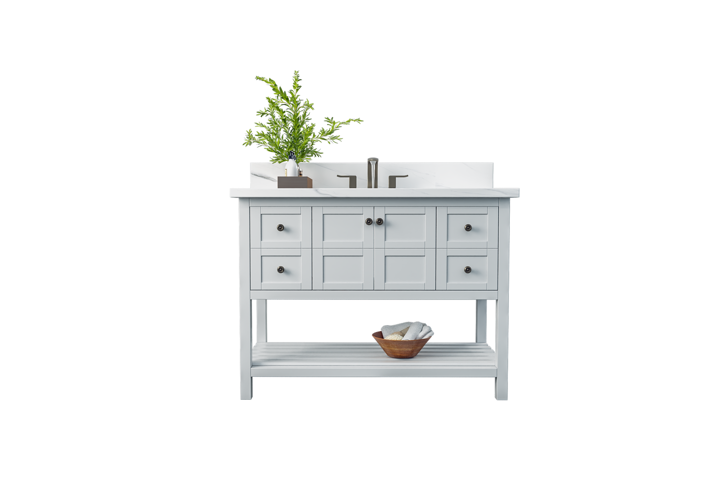 Nearmé Dallas 47.5 Inch Bathroom Vanity in White - Cabinet Only