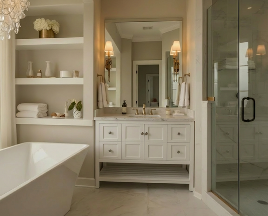 Nearmé Dallas 47.5 Inch Bathroom Vanity in White - Cabinet Only