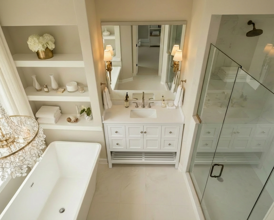 Nearmé Dallas 47.5 Inch Bathroom Vanity in White - Cabinet Only