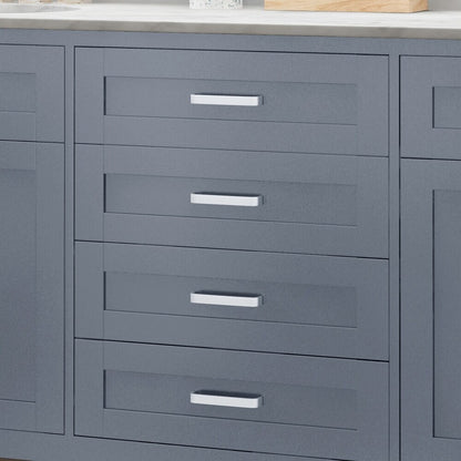 Greeley 72" Double Vanity in Gray with Quartz Top Noble House