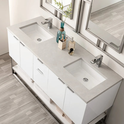 Brenlyn 72" Vanity in Glossy White