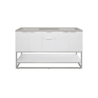 Brenlyn 60" Vanity in Glossy White